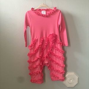 Lemon loves layette pink ruffle onesie 12-18 months